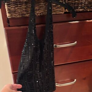 Fun Black Sequin Tank Top